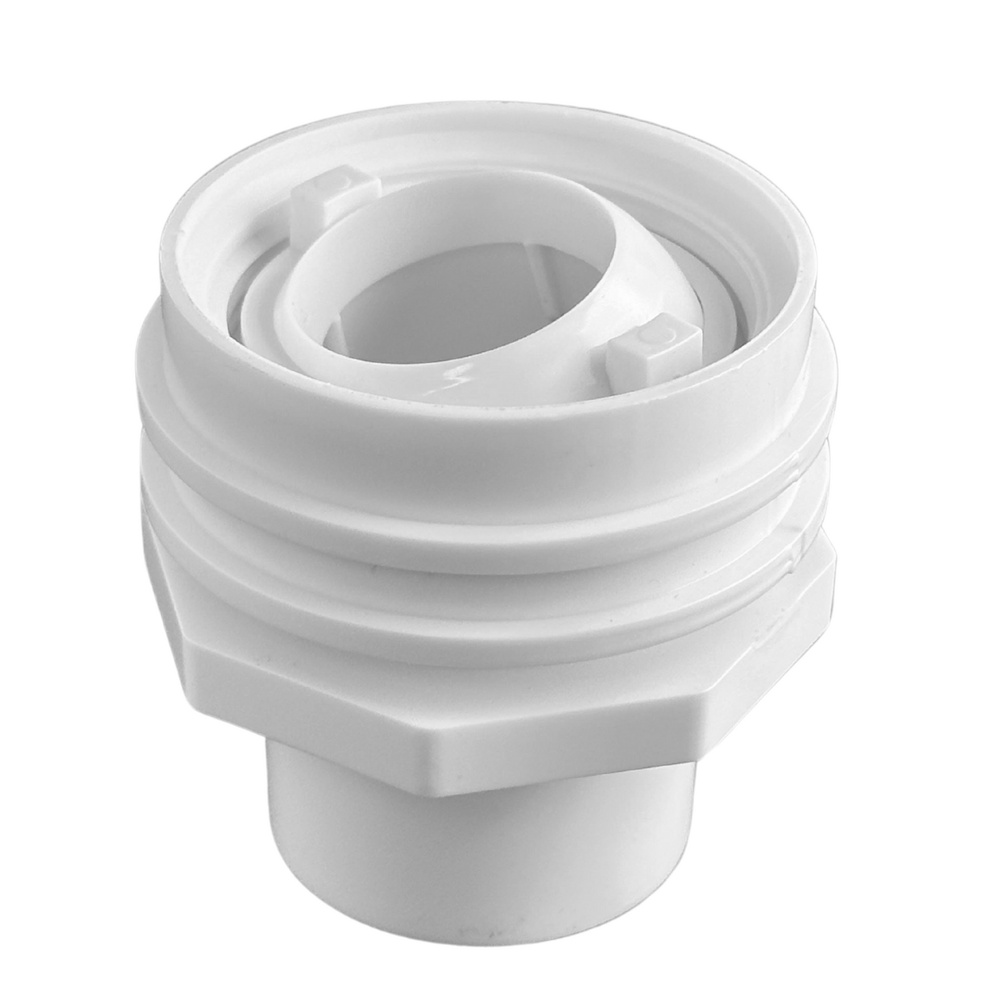 1" SOCKET X 1" EYEBALL FLUSH MOUNT RETURN FITTING - WHITE