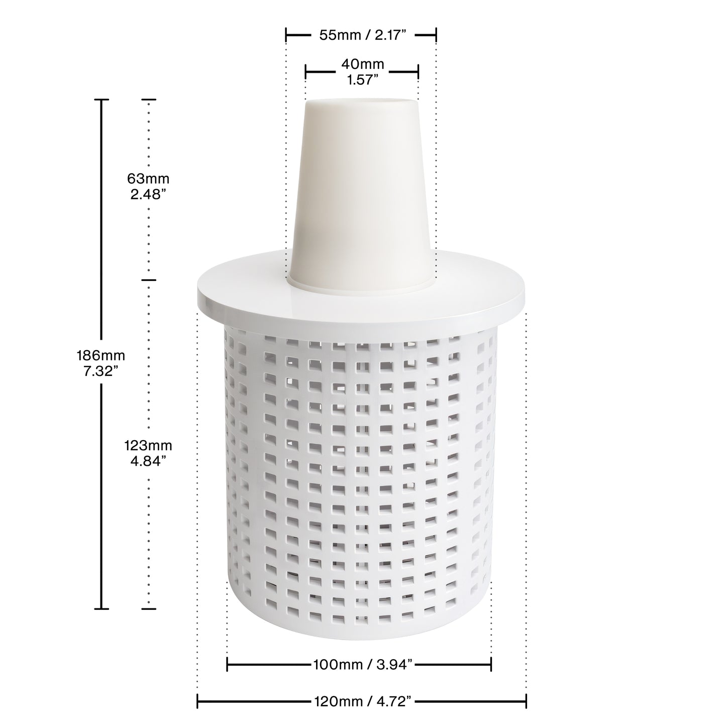 INVERTED SKIMMER BASKET